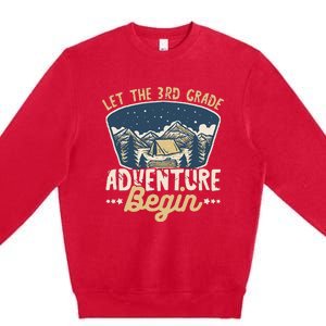 Let The 3rd Grade Adventure Begin Teacher Back To School Premium Crewneck Sweatshirt