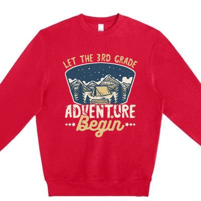 Let The 3rd Grade Adventure Begin Teacher Back To School Premium Crewneck Sweatshirt