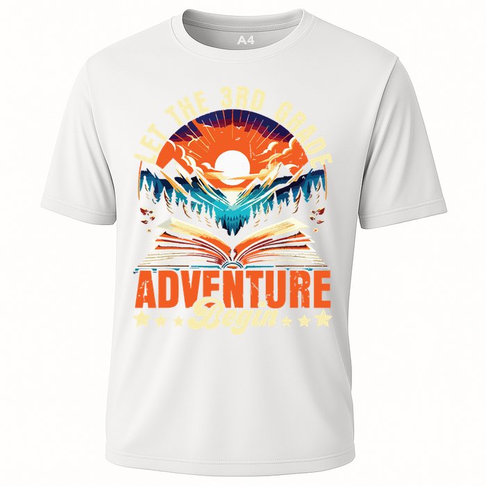 Let The 3rd Grade Adventure Begin Third Grade Teacher Cooling Performance Crew T-Shirt