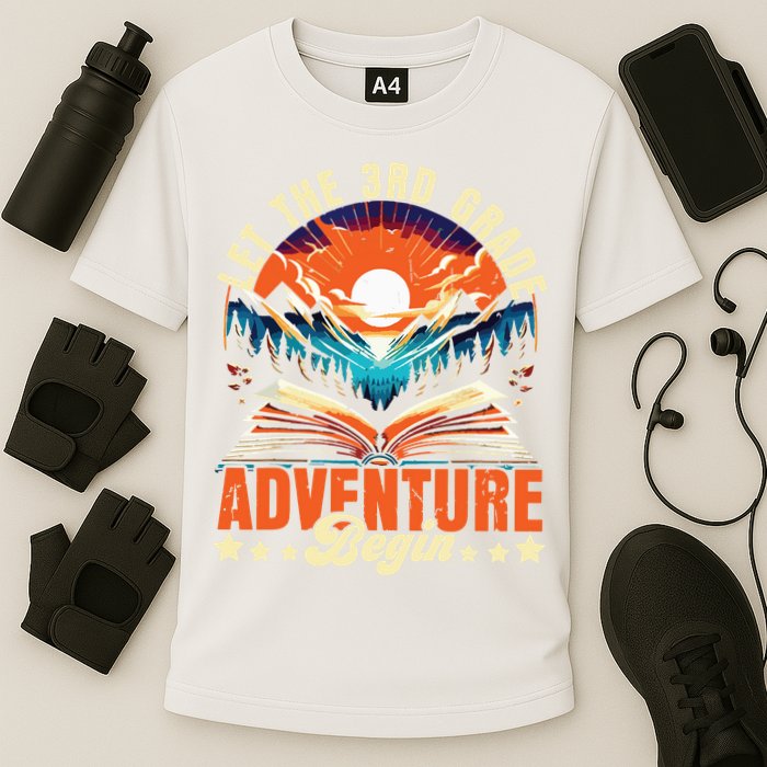 Let The 3rd Grade Adventure Begin Third Grade Teacher Cooling Performance Crew T-Shirt