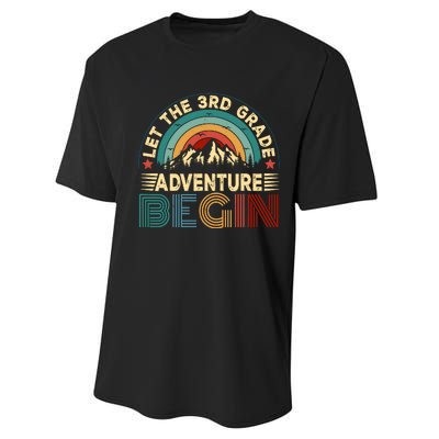 Let The 3rd Grade Adventure Begin First Day Teacher Performance Sprint T-Shirt