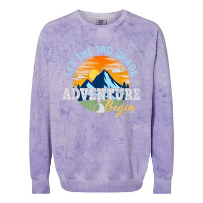 Let The 3rd Grade Adventure Begin 3rd Grade Team Colorblast Crewneck Sweatshirt