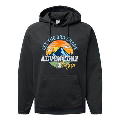 Let The 3rd Grade Adventure Begin 3rd Grade Team Performance Fleece Hoodie