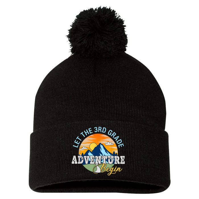 Let The 3rd Grade Adventure Begin 3rd Grade Team Pom Pom 12in Knit Beanie