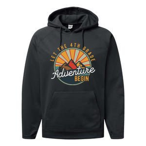 Let the 4th Grade Adventure Begin Fourth Grade Teacher Performance Fleece Hoodie