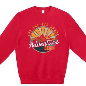 Let the 4th Grade Adventure Begin Fourth Grade Teacher Premium Crewneck Sweatshirt