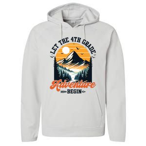 Let The 4th Grade Adventure Begin Back To School Teacher Performance Fleece Hoodie