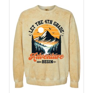 Let The 4th Grade Adventure Begin Back To School Teacher Colorblast Crewneck Sweatshirt