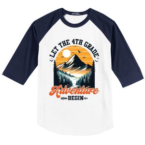 Let The 4th Grade Adventure Begin Back To School Teacher Baseball Sleeve Shirt