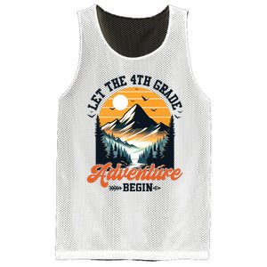 Let The 4th Grade Adventure Begin Back To School Teacher Mesh Reversible Basketball Jersey Tank