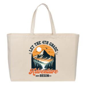 Let The 4th Grade Adventure Begin Back To School Teacher Cotton Canvas Jumbo Tote