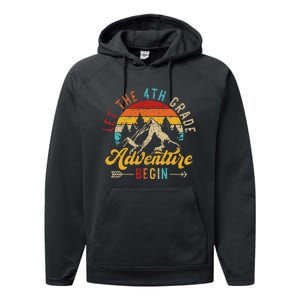 Let The 4th Grade Adventure Begin Back To School Teachers Performance Fleece Hoodie