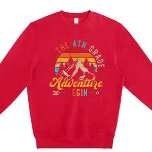 Let The 4th Grade Adventure Begin Back To School Teachers Premium Crewneck Sweatshirt