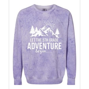 Let The 5th Grade Adventure Begin Back To School Colorblast Crewneck Sweatshirt