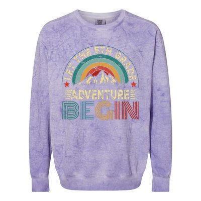 Let The 5th Grade Adventure Begin Teacher Fun Colorblast Crewneck Sweatshirt