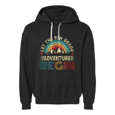 Let The 5th Grade Adventure Begin Teacher Fun Garment-Dyed Fleece Hoodie