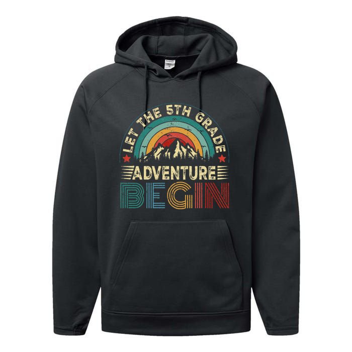 Let The 5th Grade Adventure Begin Teacher Fun Performance Fleece Hoodie