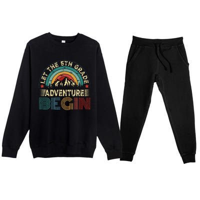 Let The 5th Grade Adventure Begin Teacher Fun Premium Crewneck Sweatsuit Set