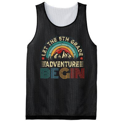 Let The 5th Grade Adventure Begin Teacher Fun Mesh Reversible Basketball Jersey Tank