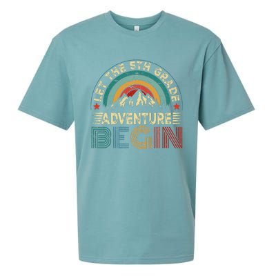 Let The 5th Grade Adventure Begin Teacher Fun Sueded Cloud Jersey T-Shirt