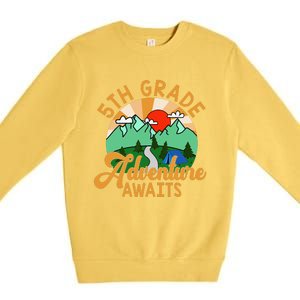 Let The 5th Grade Adventure Begin Teacher Back To School Premium Crewneck Sweatshirt