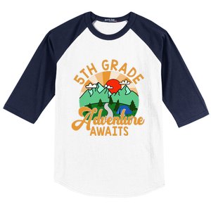 Let The 5th Grade Adventure Begin Teacher Back To School Baseball Sleeve Shirt