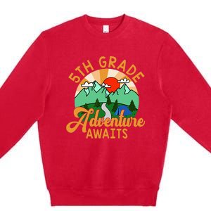 Let The 5th Grade Adventure Begin Teacher Back To School Premium Crewneck Sweatshirt