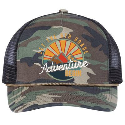 Let the 6th Grade Adventure Begin Sixth Grade Teacher Retro Rope Trucker Hat Cap