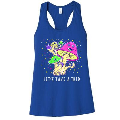 Lets Take A Trip Magic Mushroom Hallucinogen Gift Women's Racerback Tank