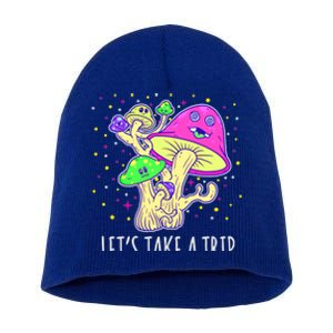 Lets Take A Trip Magic Mushroom Hallucinogen Gift Short Acrylic Beanie