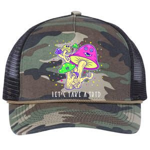 Lets Take A Trip Magic Mushroom Hallucinogen Gift Retro Rope Trucker Hat Cap