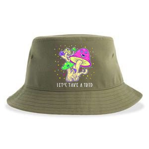 Lets Take A Trip Magic Mushroom Hallucinogen Gift Sustainable Bucket Hat