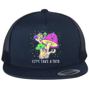 Lets Take A Trip Magic Mushroom Hallucinogen Gift Flat Bill Trucker Hat