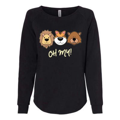 Lion Tiger And Bear Oh My Fun Jungle Zoo Animal Lover Gift Womens California Wash Sweatshirt