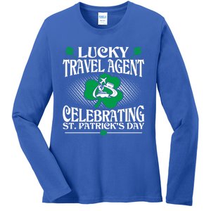 Lucky Travel Agent Celebrating St Patrick Day Gift Ladies Long Sleeve Shirt