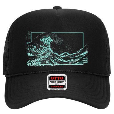 Light Teal Aqua Great Wave Light Teal Aqua Color Graphic Trucker Hat