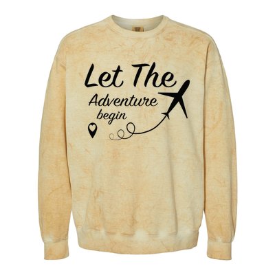 Let The Adventure Begin Airplane Travel Traveling Colorblast Crewneck Sweatshirt