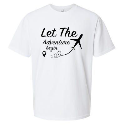 Let The Adventure Begin Airplane Travel Traveling Sueded Cloud Jersey T-Shirt