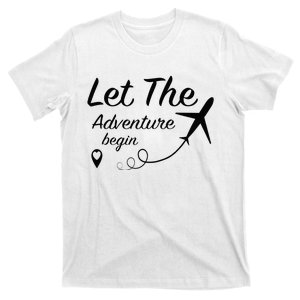 Let The Adventure Begin Airplane Travel Traveling T-Shirt