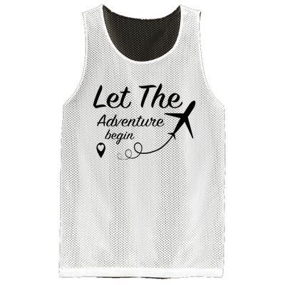 Let The Adventure Begin Airplane Travel Traveling Mesh Reversible Basketball Jersey Tank