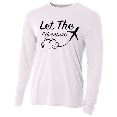 Let The Adventure Begin Airplane Travel Traveling Cooling Performance Long Sleeve Crew