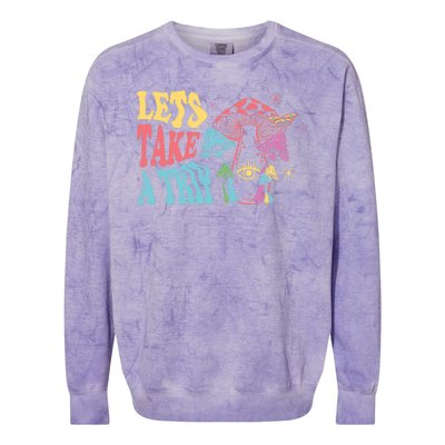 Lets Take A Trip Mushroom Colorful Colorblast Crewneck Sweatshirt