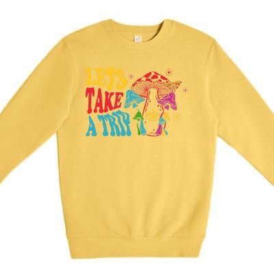 Lets Take A Trip Mushroom Colorful Premium Crewneck Sweatshirt