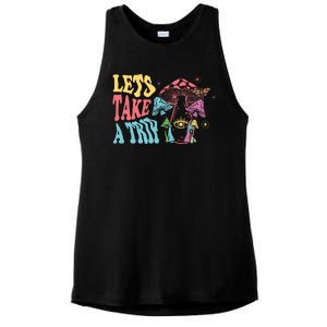 Lets Take A Trip Mushroom Colorful Ladies PosiCharge Tri-Blend Wicking Tank