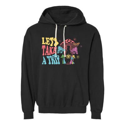Lets Take A Trip Mushroom Colorful Garment-Dyed Fleece Hoodie