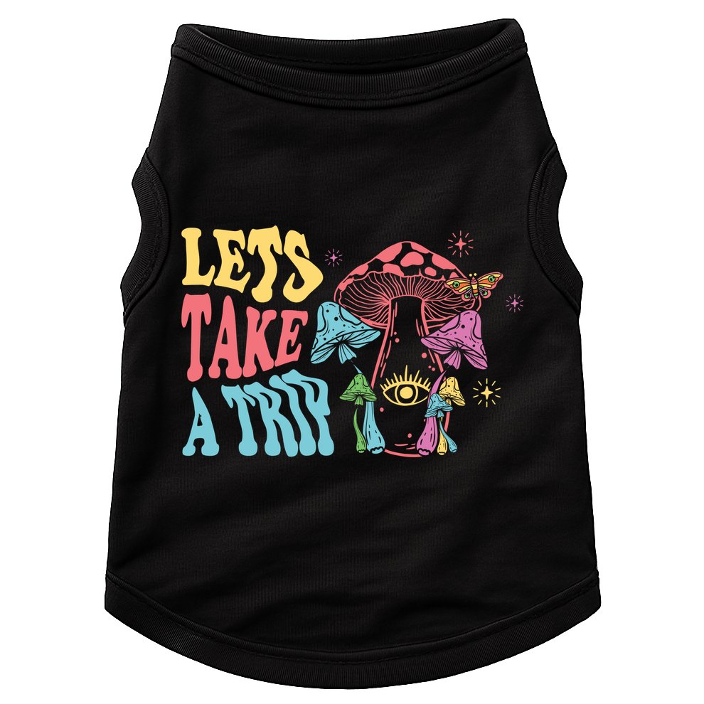 Lets Take A Trip Mushroom Colorful Doggie Tank
