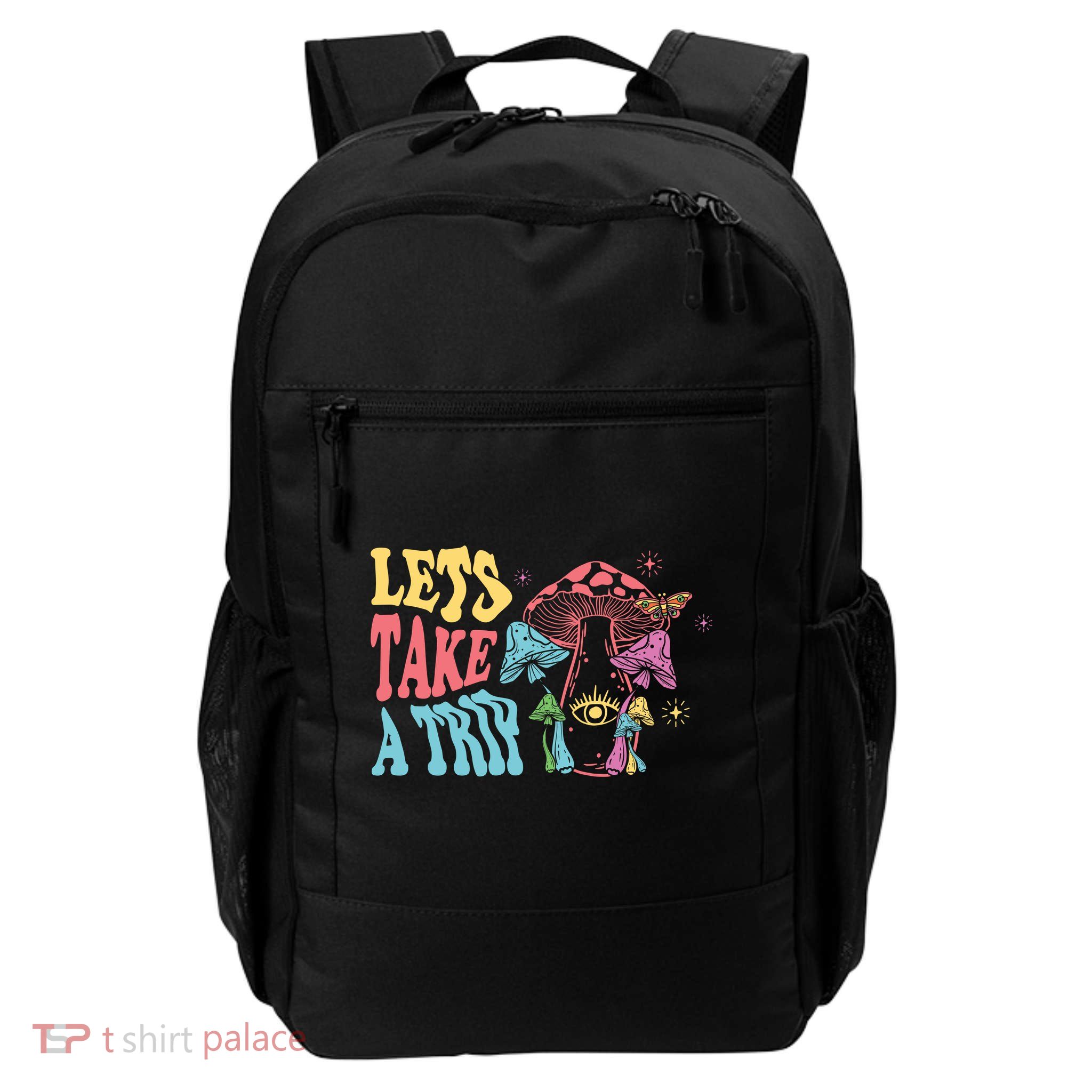 Lets Take A Trip Mushroom Colorful Daily Commute Backpack