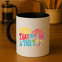 Lets Take A Trip Mushroom Colorful Mug
