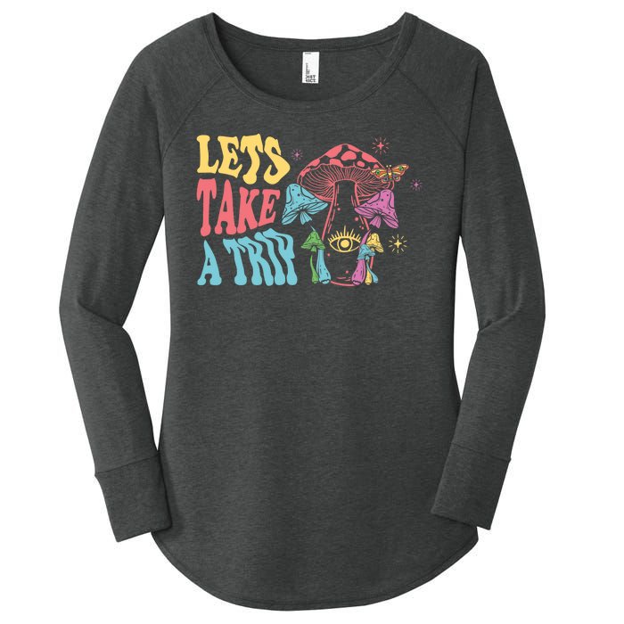 Lets Take A Trip Mushroom Colorful Women's Perfect Tri Tunic Long Sleeve Shirt