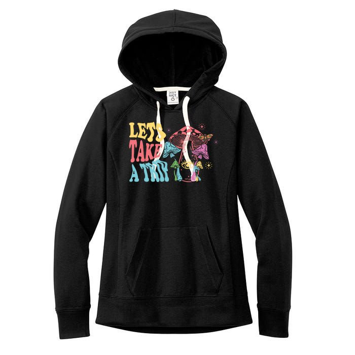 Lets Take A Trip Mushroom Colorful Women's Fleece Hoodie